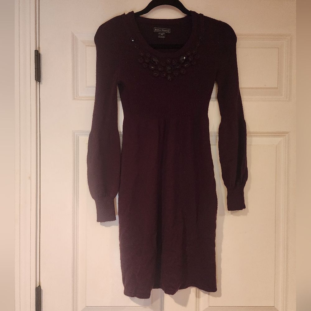 Jessica Howard plum colored sweater dress SP